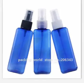 100 ml PREGLEDEN/MODRI KVADRAT PET PLASTENKA za toaletne vode/megle škropilnica steklenice/parfum/za nego kože, kozmetične embalaže