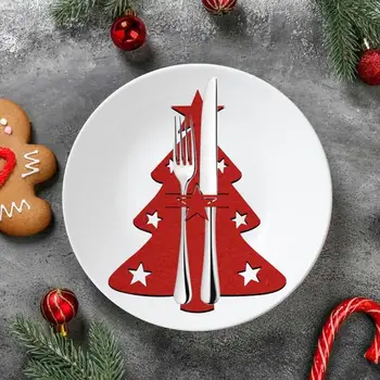 12 Kosov Božič Jedilni Pribor Imetnik Trajne Jedilni Pribor Držala Vrečo Božično Zabavo Mizi Servis Dobave Srebrni