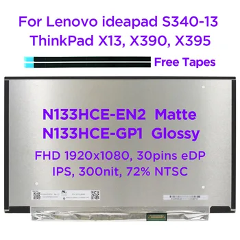 13.3 IPS Prenosni računalnik, LCD Zaslon N133HCE-EN2 Mat N133HCE-GP1 Sijajni Za Lenovo ThinkPad X13 X390 X395 S340-13 FHD1920x1080 30pin eDP