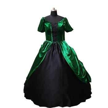 2020 Novo zeleno viktorijanski Halloween Cosplay obleko Kolonialne gruzijska Renaissance Gothic Zgodovinski obleko D-367