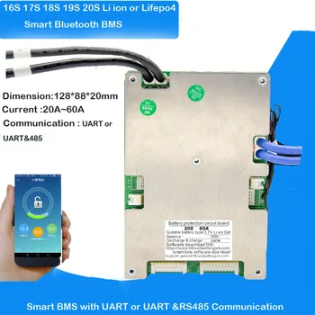 48V 16S 60V 72V 20S li ion ali Lifepo4 Baterije Smart Bluetooth BMS z APLIKACIJO za spremljanje UART RS485 za električno kolo baterije