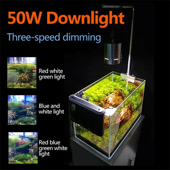 50 W Aquarium LED Luči Fish Tank Razsvetljavo Celoten Spekter Downlight Obesek Zatemniti Barva Spreminja,