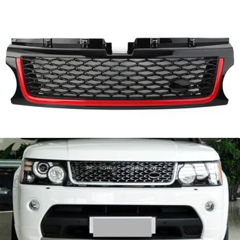 Avto ABS Sprednji Odbijač Mesh Mrežico Zgornji Žar w/ Emblem Za Range Rover Sport 2010 2011 2012 2013 z Logotipom Črna+Rdeča