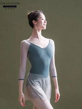 Balet Leotard Za Ženske Uresničevanje Obleko Proti-Vrat Obleko Ples Kostum za Odrasle Gimnastika Krilo Balerina Fazi Kostum