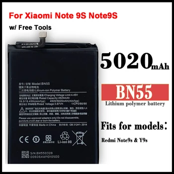 BN55 Telefon Baterija za Xiaomi Opomba 9S Note9S 5020mAh BN55 Zamenjava Baterije +Orodje