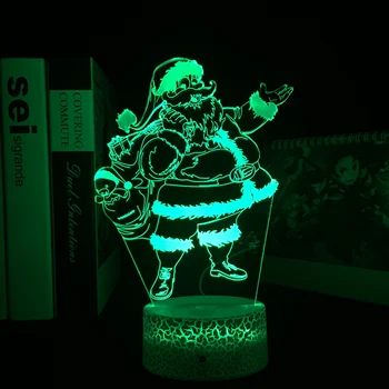 Božiček 3D LED Nočna Lučka na Dotik Oddaljeni Contro Pisane Lučka Akril namizne Svetilke za Božično Darilo Soba Vzdušje Dekor