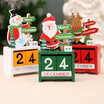 Božični Okraski, Ustvarjalna Lesene Koledar Odštevanje Namizni Okras Božično Darilo za Otroke 2022 Navida Noel Novo Leto, Darila