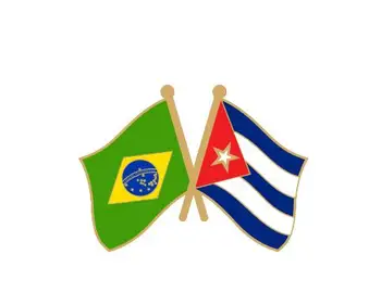 Brazilija Kuba Prijateljstvo zastavo značko
