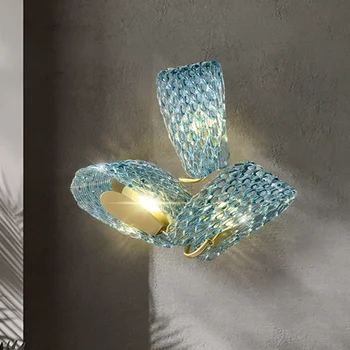 Cvet Oblikovalec Stenske Luči Luksuzni Ustvarjalne LED Spalnica Postelji v Ozadju Rov Sodobni Baker Dnevna Soba Dekorativne Svetilke