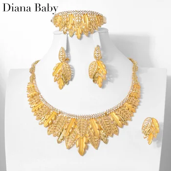 Diana Baby Poročni Nakit Set Luknjo Prodaje Kakovosti Pozlačeni Trendy Xo High End Globe Za Ženske, Poročni Dodatki, Nakit Nevesta