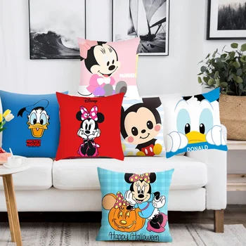 Disney Mickey Miške Minnie mehko Pillowcases Domačega Tekstilnega Par Belih Blazino Kritje Okrasne Blazine Primeru, Dnevna Soba 40x40cm