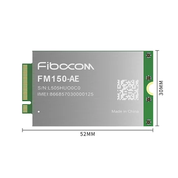Fibocom FM150-AE 5G modul Qualcomm SDX55 čipov SA/NSA 5G NR Sub-6 band LTE Cat20 M. 2 modem, Aziji, Evropi, Avstraliji MIMO GNSS