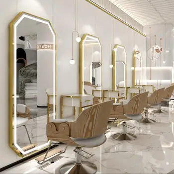 Frizerski Salon je ogledalo fazi make-up ogledalo frizerski salon posebna moda, ki visi zid s svetlobo LED frizuro ogledalo