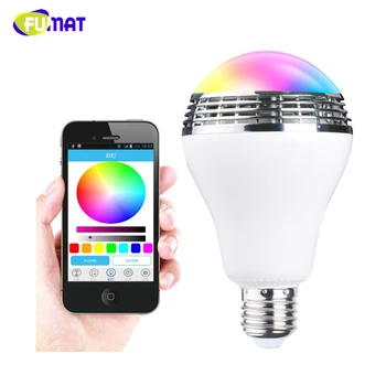 FUMAT Zvočnik bluetooth E27 LED Barvna Luč, Glasbo, Žarnica Svetilka preko WiFi App upravljate predvajalnik Glasbe brezžični bluetooth zvočnik