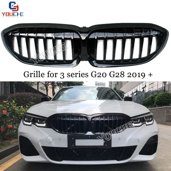 G20 1-Letev Sprednja Maska Zamenjava ABS Ledvic Rešetka za Novi BMW Serije 3 G20 G28 2019 + Gloss Black Dirke Žari