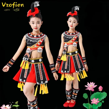 Hmong Plesno Obleko za Dekleta Kitajsko Tradicijo Oblačila Etnične Ples Miao Obleko Tujia Hmong Plesna Predstava, Kostumi
