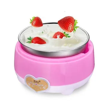 Jogurt za kavo, Mini Samodejno Jogurt Gospodinjski pralni DIY Jogurt orodja Kuhinjski aparat iz Nerjavečega jekla tank Roza 220V