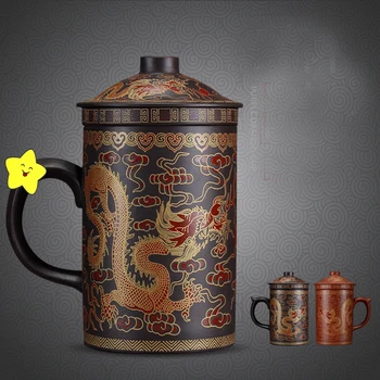 Krog vijolično kraljica Pu ' er Filter tea cup keramika urad skodelice potovanja kung fu za čaj 300 ML