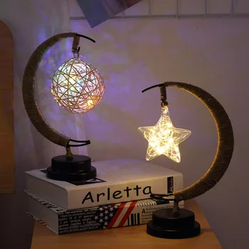 LED Luna Star Noč Svetlobe, Festival Praznik Svetlobe Božično Darilo Apple Rattan Žogo Železa Nočna Lučka za Dekoracijo Doma