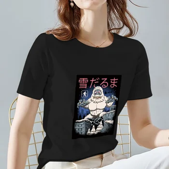 Majica Poletje Harajuku Vrhovi Ženske Slog, O-vratu 2022 Black Tee Ulične Priložnostne Kratek Rokav Japonska Štuk