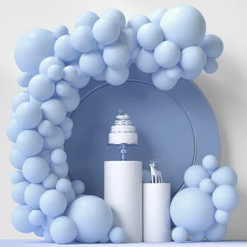 Modra Macaron Balon Garland Arch Komplet Rojstni Dan Dekor Folije Iz Lateksa Ballon Poroko, Rojstni Dan Baby Tuš Otroci Baloon