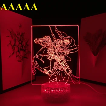 Napad na Titan Anime 3D Lučka Erwin Smith Noč Svetlobe, Spalnica Dekoracijo Otroci Darilo Manga LED Tabela Svetlobe Dropshipping