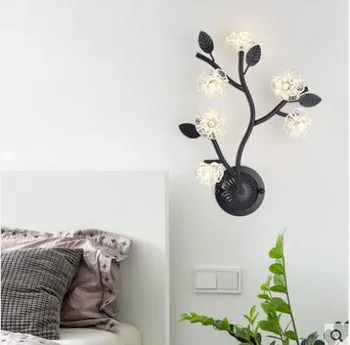 Nordijska postmoderni postelji spalnico, dnevno sobo, moderno minimalistično stopnišče oltarja luči ustvarjalne drevo shre stekla cvet stenska svetilka