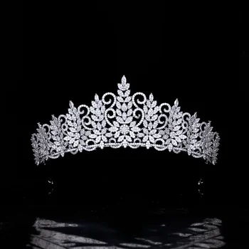 Nov Big Krono Kraljice Nevesta Poročni Cirkon Krono Poroko Headdress High-End Pribor Za Lase Čezmejnih Dodatki