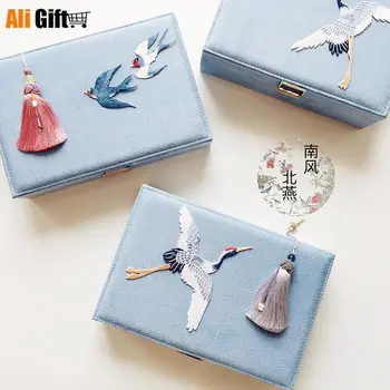 Novi Modni Nakit Škatle za Shranjevanje Zaklepanje visoke zmogljivosti Uho-Lak za Verige korejski Princesa Škatla za Shranjevanje Obroč Ogrlica Organizatorji Darila