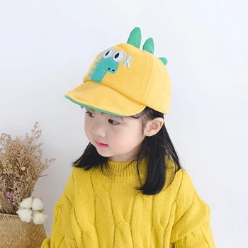 Novo Otrok Obleko, Klobuk Jeseni Edition korejski Ujemanje Barve Dinozaver Fantje Dekleta Kape Baby Soft Robna Dežnik Baseball Srčkan Skp