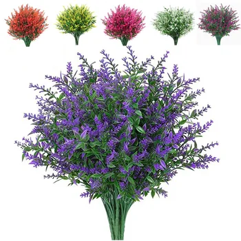 Plastičnih Umetnih Poroko Dekorativni Sivke UV Odporne Plastike Cvetje Umetno Plastično Grmičevje Umetno Cvet Sivke