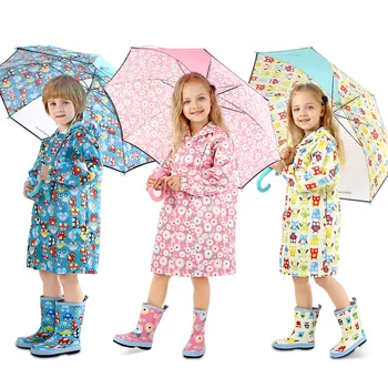 Poncho otroški dežni Plašč Dekle Nosi Dež Plašč, Otroci za Dekleta Pregleden Windbreaker Nepremočljiva Jumpsuit Rainjacket Jakne