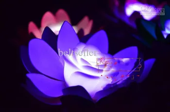 Premer 17 cm, Umetni LED Plava Lotus Flower Lučka S Pisanimi Spremenili Luči Za svate Okraski Dobave