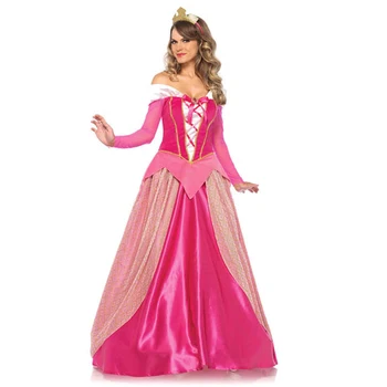 Roza Neverjetno Trnuljčica Kostum Ženske Princesa Aurora Krasen Kostum Za Noč Čarovnic Karneval Pink Princess Dolgo Obleko