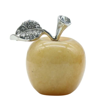 Ročno Craved 1.0 Palca Rumena Jade Apple Obrti, Domači Dnevni Sobi, Okras, Darila Gemstone Kip Figurice