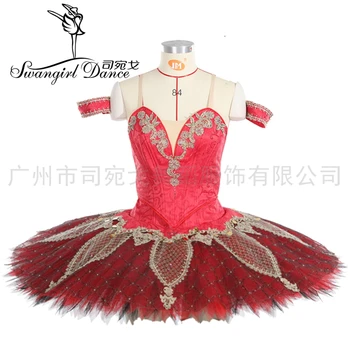 Split Rdeča Črna La Esmeralda balet tutu za konkurenco otroka strokovno balet fazi kostume krožnik tutu obleko LT0022