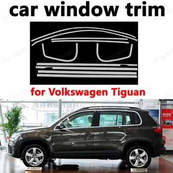 Styling Okno Trim Avto Zunanja Oprema Dekoracijo Trakov
 za Volkswagen Tiguan iz Nerjavečega Jekla brez stolpec