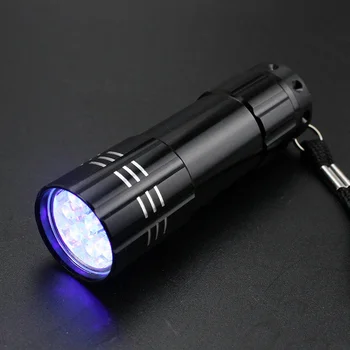Ultravijolično 9 LED Svetilka Black Vijolično Svetlobo Baklo Luči Svetilka Black AAA Mini prinaša dobička Aluminija UV Edinstven