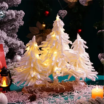 Umetni mini bela svetlobni Sneg Božično Drevo Namizno Dekoracijo Novo Leto Doma Družine Dekoracijo Navidad