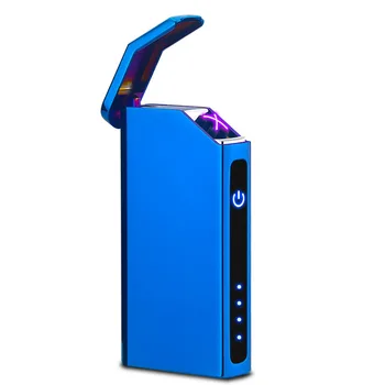 USB Priročno Polnjenje Dvojni Lok Lažji Ustvarjalne Modra Svetloba Osebno Vžigalnik Briquets Et Dodatki Fumeurs