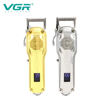 VGR hair trimmer v672 frizer USB polnilne lase clipper barber lase clipper oilhead lase carving bela brivnik LED kovin