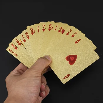 Zlati Igralne Karte, Igre Luksuzni Zlato Folijo Poker Set Mrežo Plastično Folijo Poker Trajne Nepremočljiva Kartice Darilo Zbirka