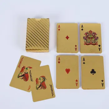 Zlato Folijo Prekrita Poker, Igralne Karte Golden Igranje karticami Plastično folijo poker Trajne Nepremočljiva Kartico Posebno Darilo namizne Igre