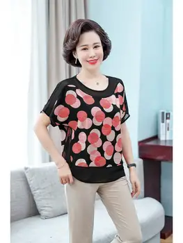 ženska poletne bluze polka dot tiskanja Batwing Rokav bluzo ženske šifon svoboden bluzo ženske majice womens vrhovi