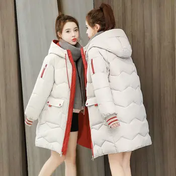 ženske plašče 2021 novo navzdol jakno dolgo zimsko jakno in plašč za ženske Hooded toplo plus velikost priložnostne študent jakna